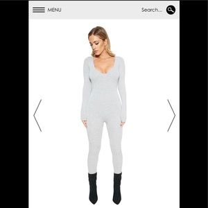 Naked Wardrobe All-Body V-Neck Jumpsuit